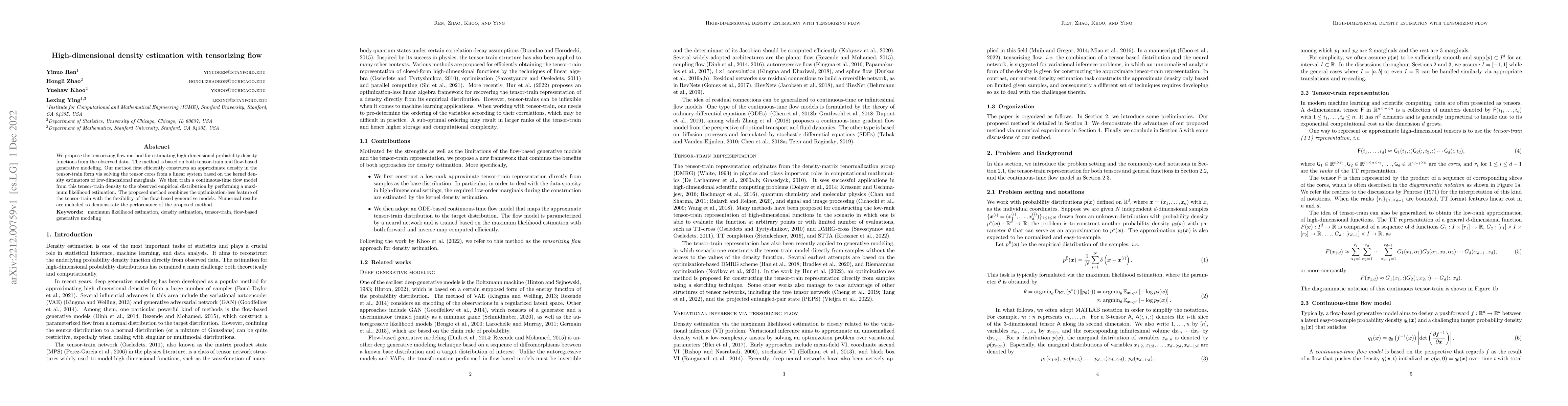 Thumbnail for High-dimensional density estimation with tensorizing flow