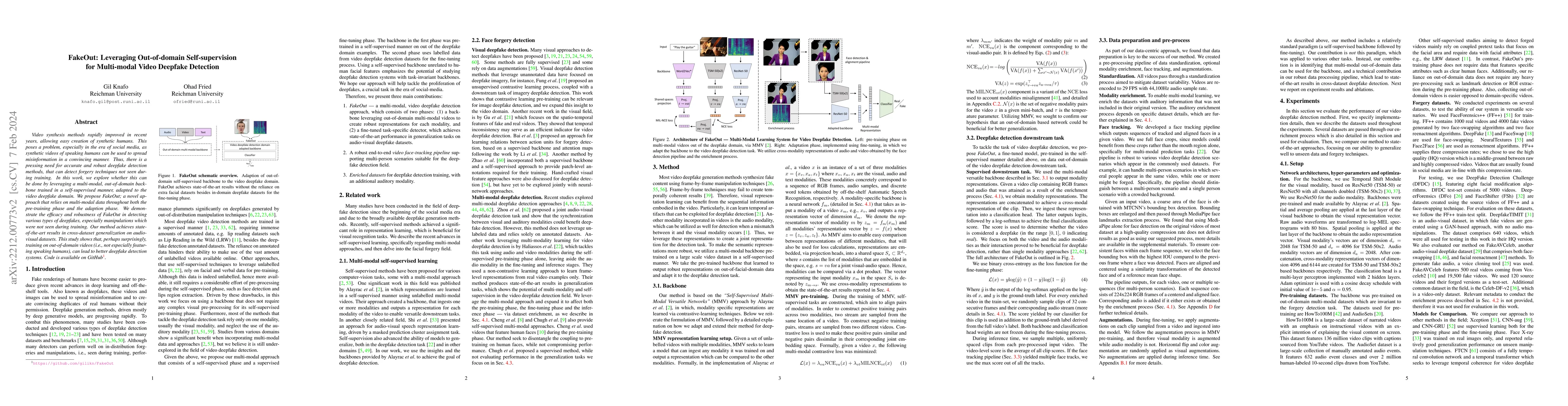 Thumbnail for FakeOut: Leveraging Out-of-domain Self-supervision for Multi-modal Video
  Deepfake Detection