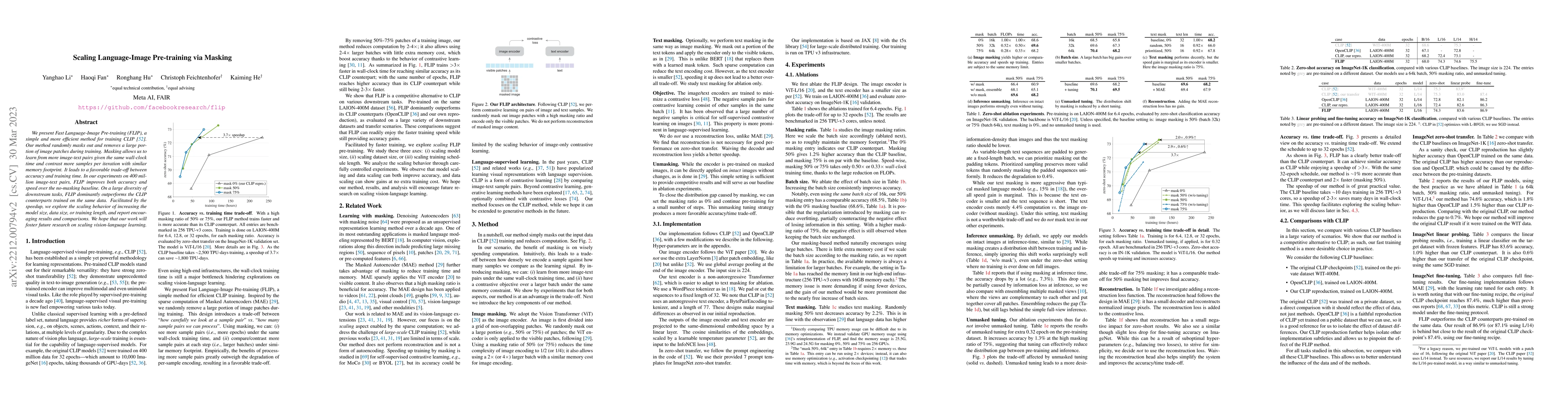 Thumbnail for Scaling Language-Image Pre-training via Masking