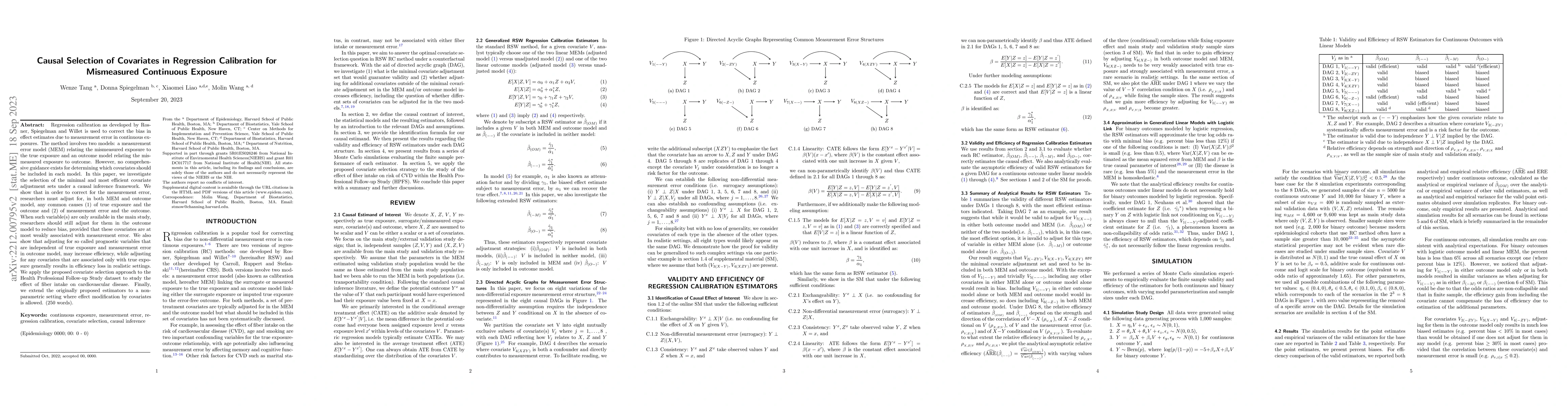 Thumbnail for Causal Selection of Covariates in Regression Calibration for Mismeasured
  Continuous Exposure