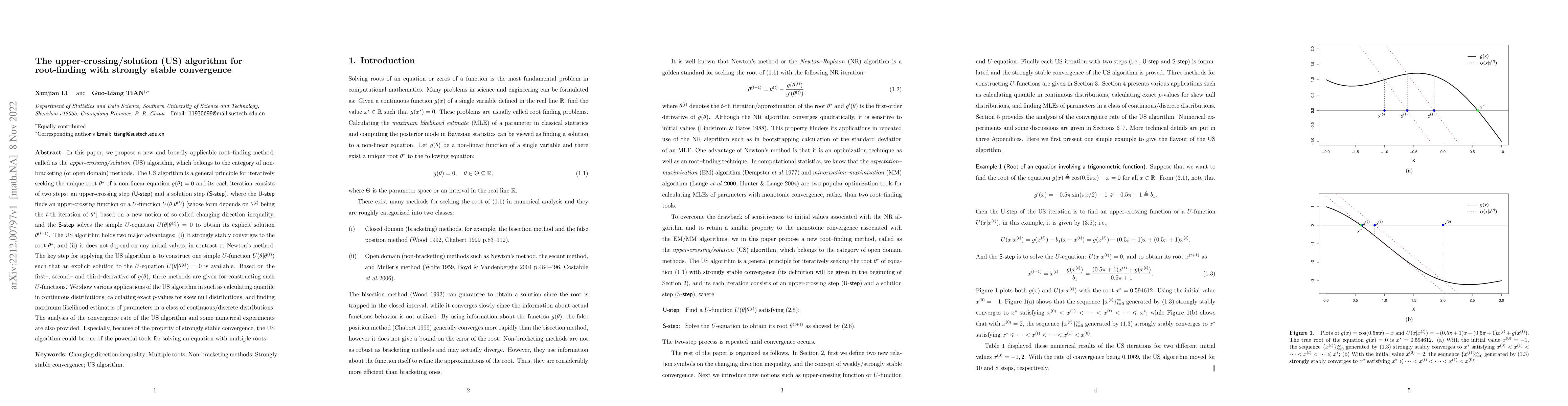 Thumbnail for The upper-crossing/solution (US) algorithm for root-finding with
  strongly stable convergence
