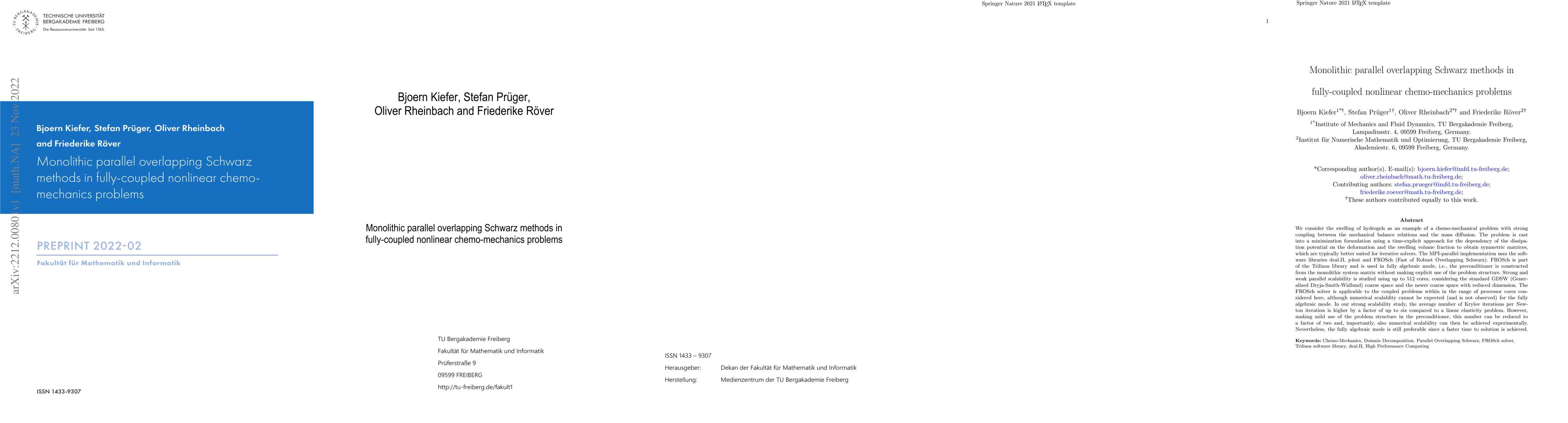 Thumbnail for Monolithic parallel overlapping Schwarz methods in fully-coupled
  nonlinear chemo-mechanics problems