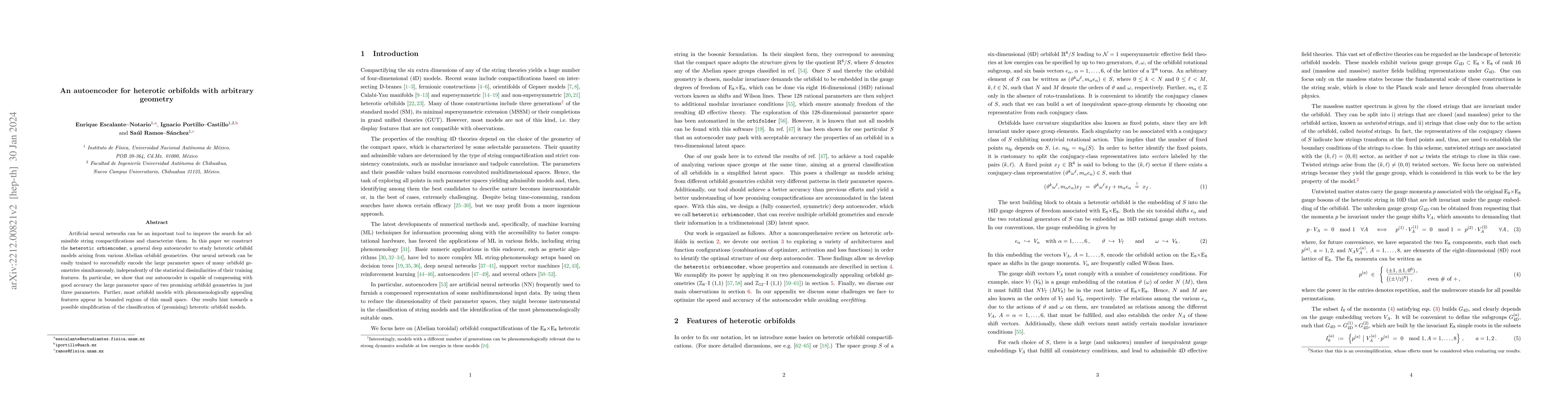 Thumbnail for An autoencoder for heterotic orbifolds with arbitrary geometry