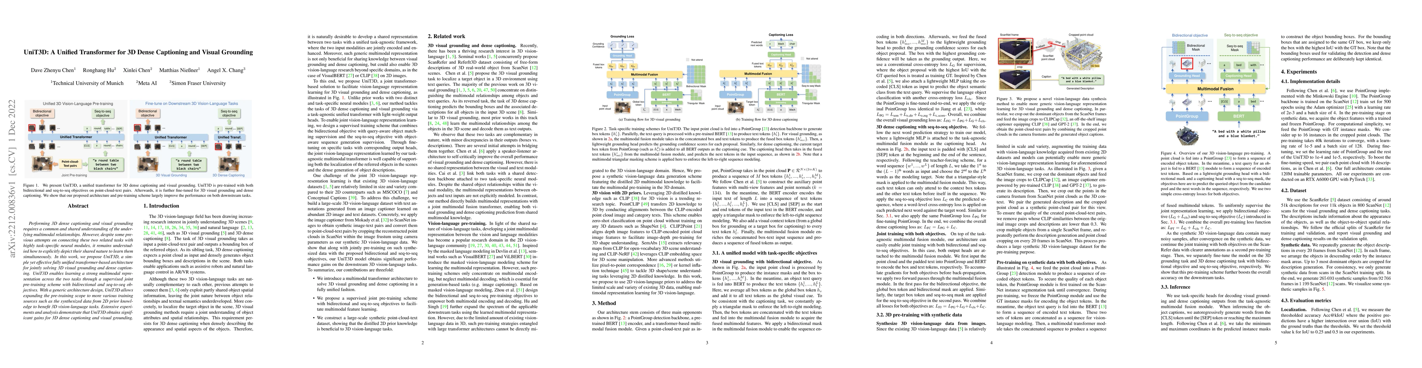 Thumbnail for UniT3D: A Unified Transformer for 3D Dense Captioning and Visual
  Grounding