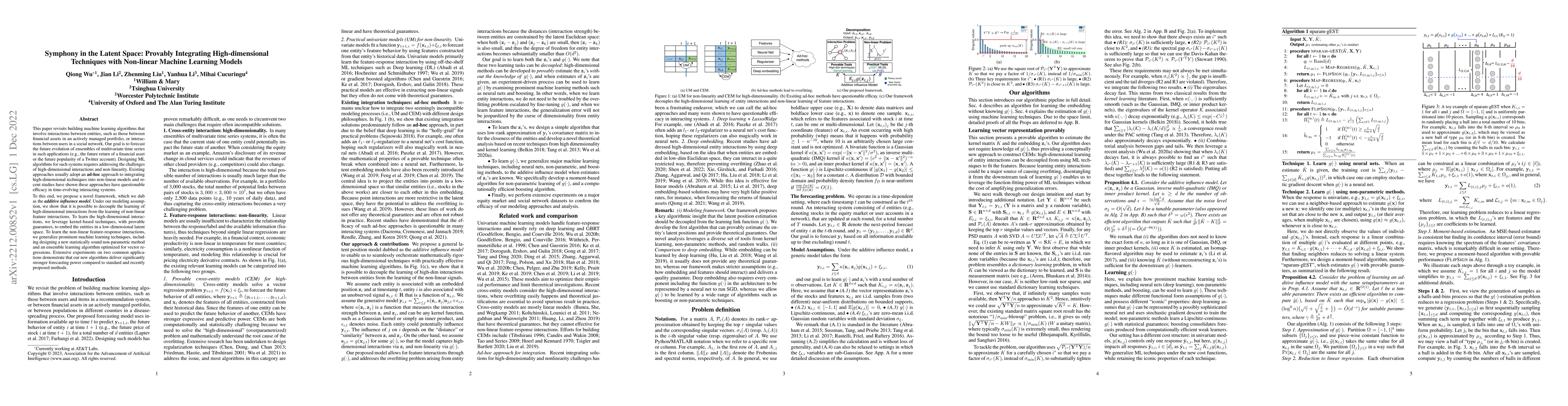 Thumbnail for Symphony in the Latent Space: Provably Integrating High-dimensional
  Techniques with Non-linear Machine Learning Models