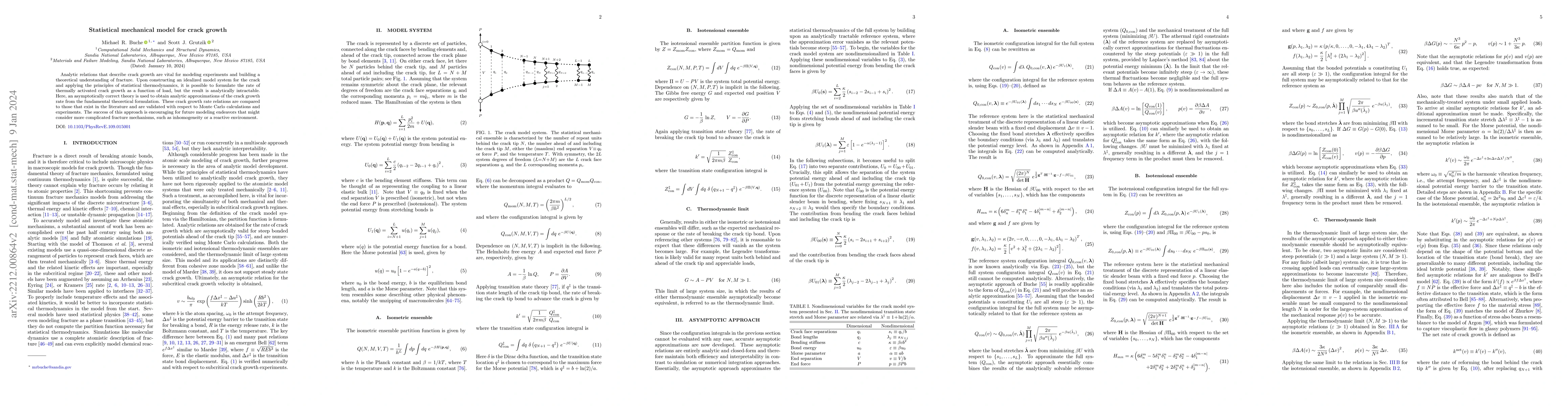 Thumbnail for Statistical mechanical model for crack growth