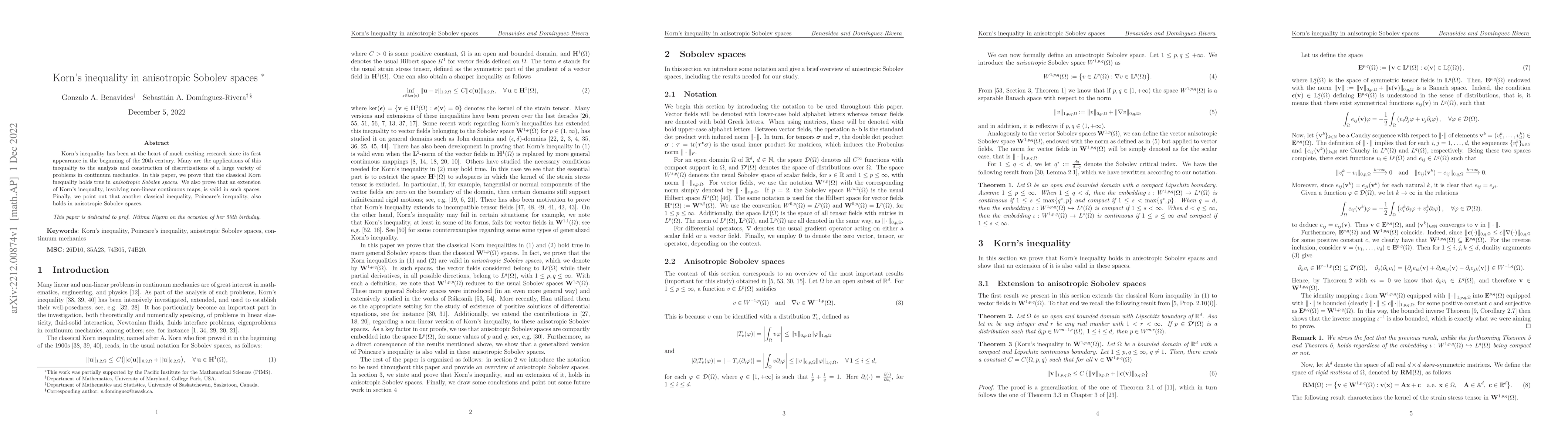 Thumbnail for Korn's inequality in anisotropic Sobolev spaces