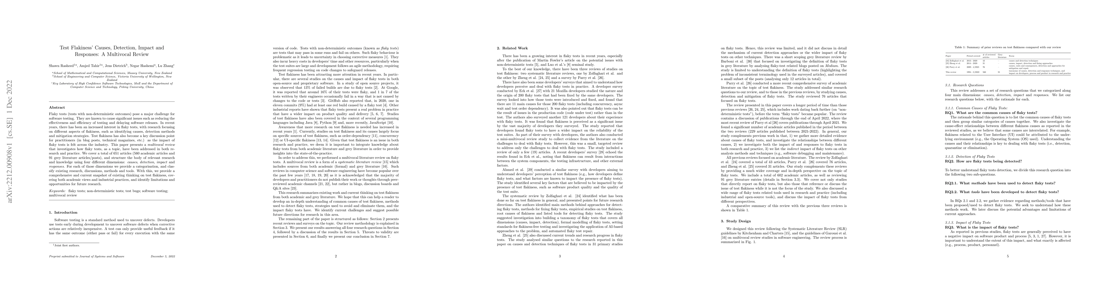 Thumbnail for Test Flakiness' Causes, Detection, Impact and Responses: A Multivocal
  Review