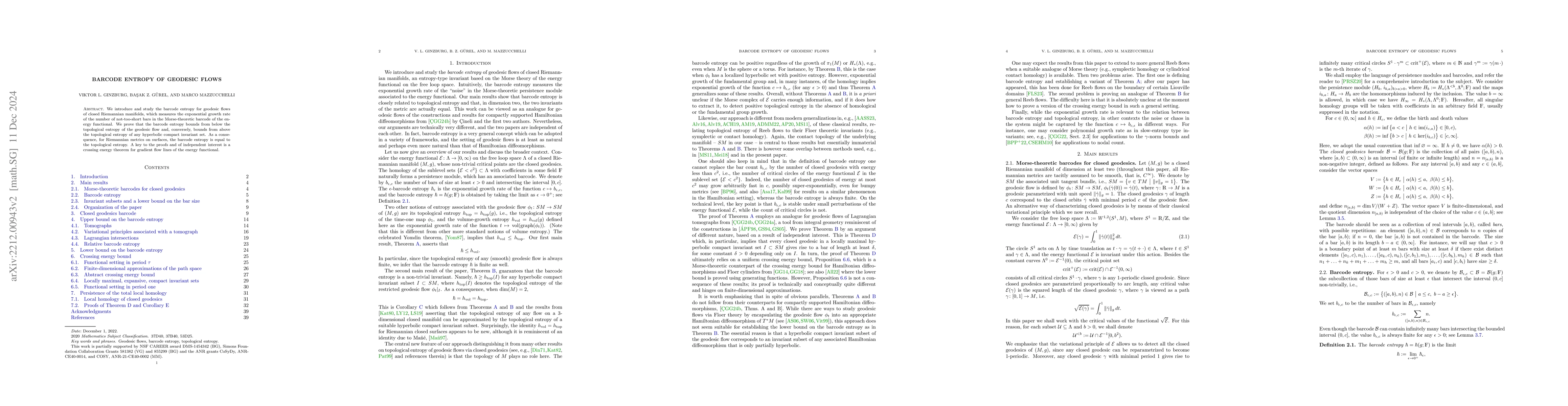 Thumbnail for Barcode entropy of geodesic flows