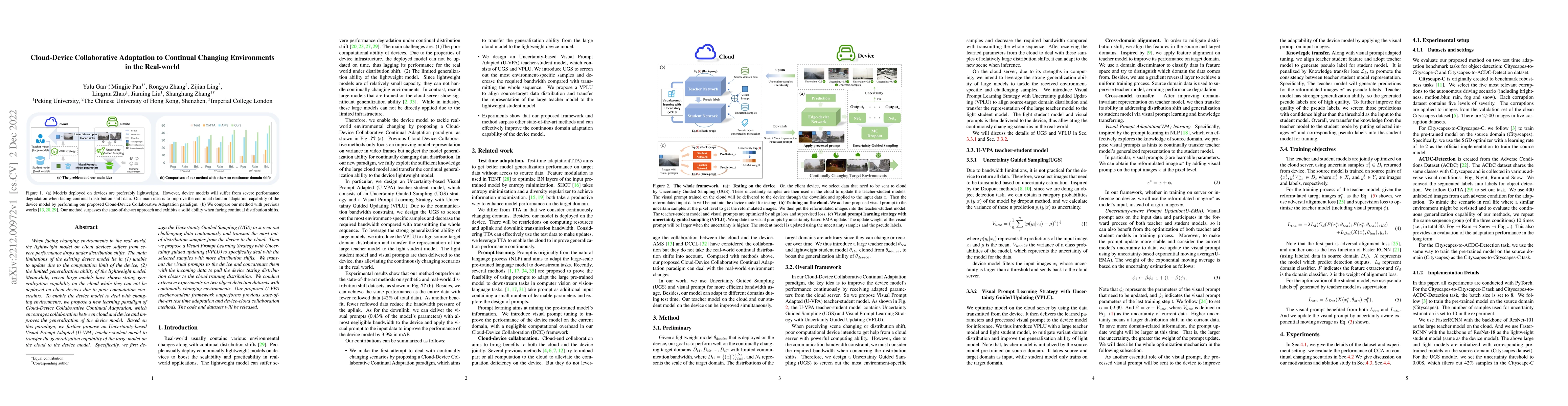 Thumbnail for Cloud-Device Collaborative Adaptation to Continual Changing Environments
  in the Real-world