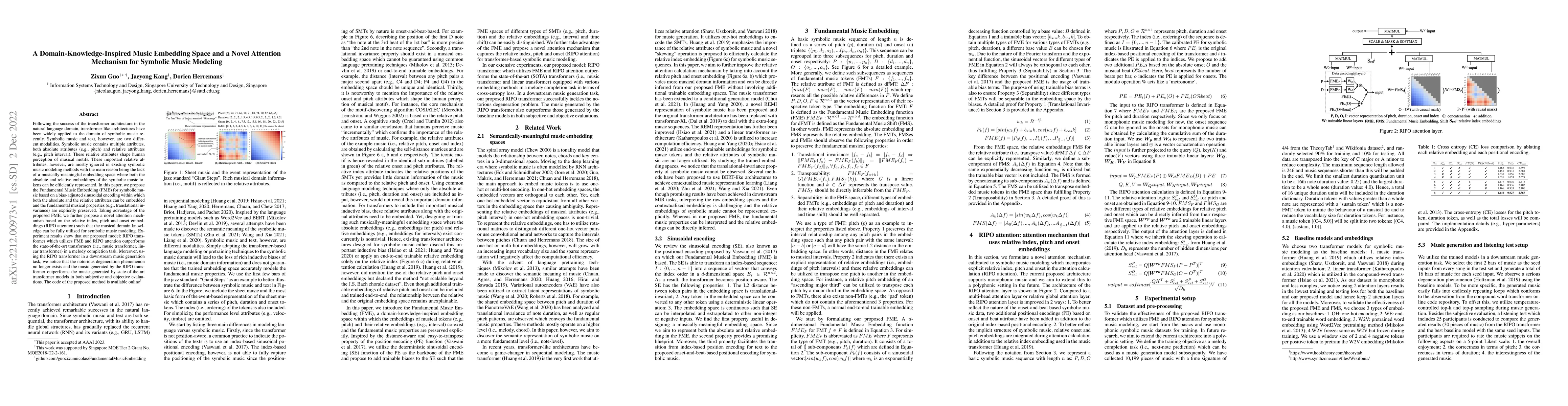 Thumbnail for A Domain-Knowledge-Inspired Music Embedding Space and a Novel Attention
  Mechanism for Symbolic Music Modeling