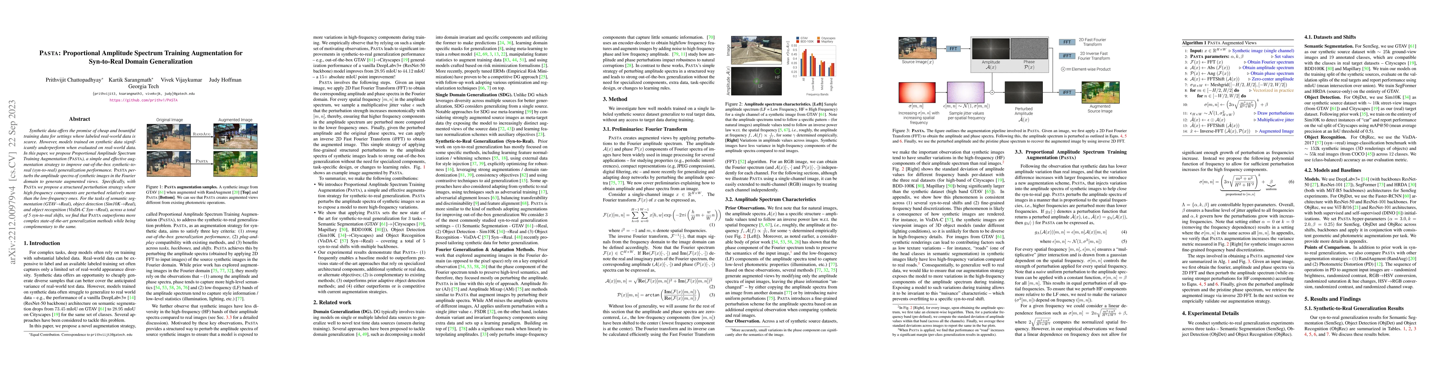 Thumbnail for PASTA: Proportional Amplitude Spectrum Training Augmentation for
  Syn-to-Real Domain Generalization