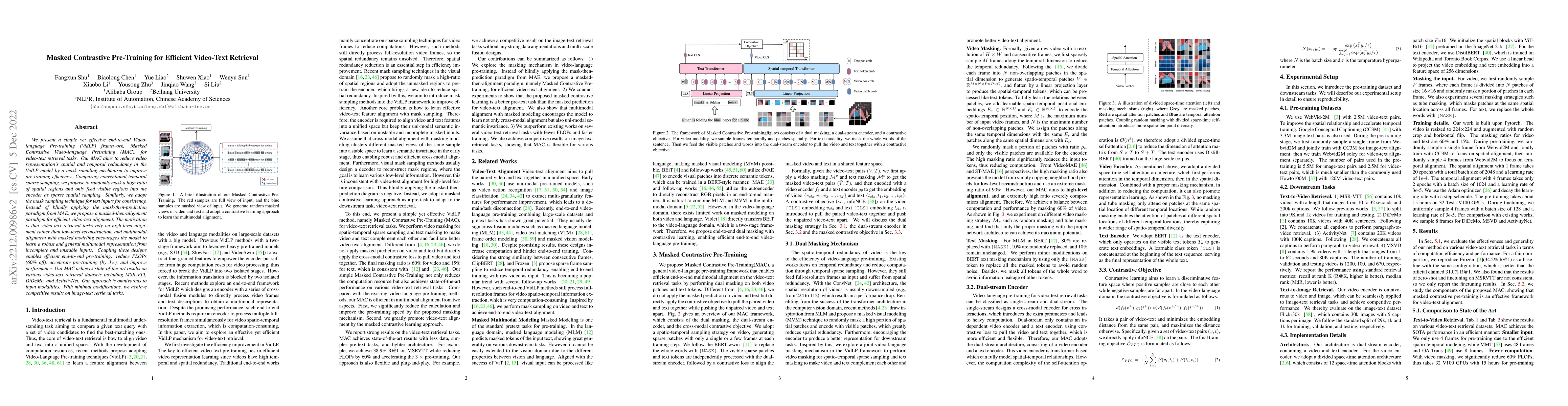 Thumbnail for Masked Contrastive Pre-Training for Efficient Video-Text Retrieval
