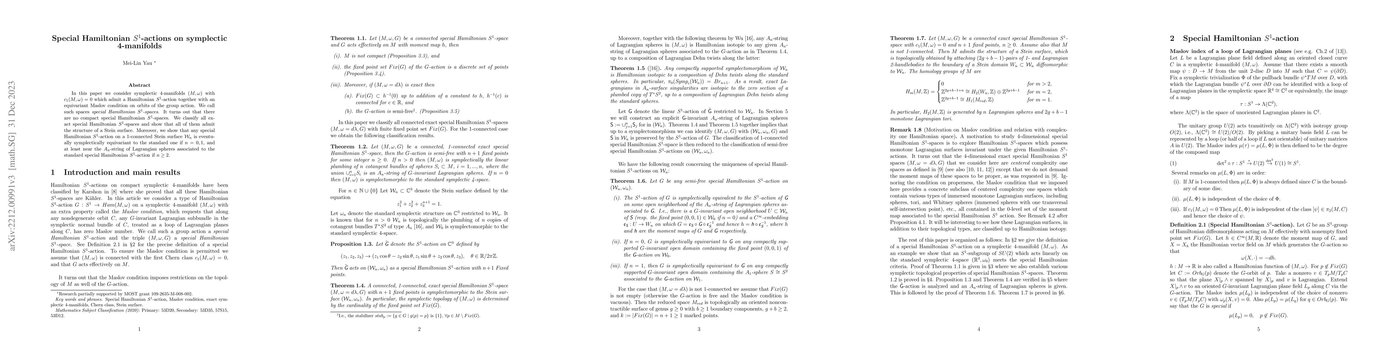 Thumbnail for Special Hamiltonian $S^1$-actions on symplectic 4-manifolds