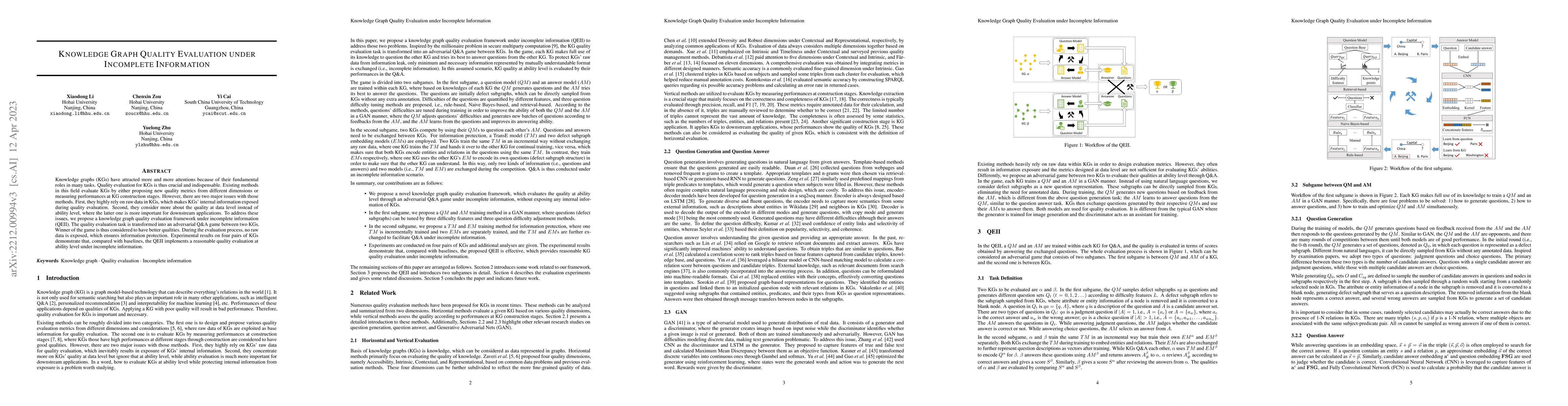 Thumbnail for Knowledge Graph Quality Evaluation under Incomplete Information