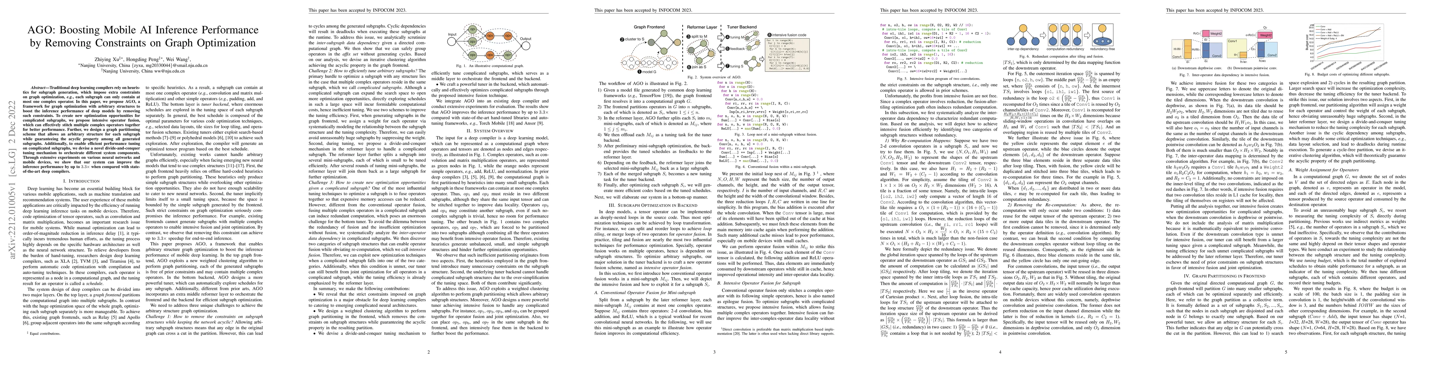 Thumbnail for AGO: Boosting Mobile AI Inference Performance by Removing Constraints on
  Graph Optimization