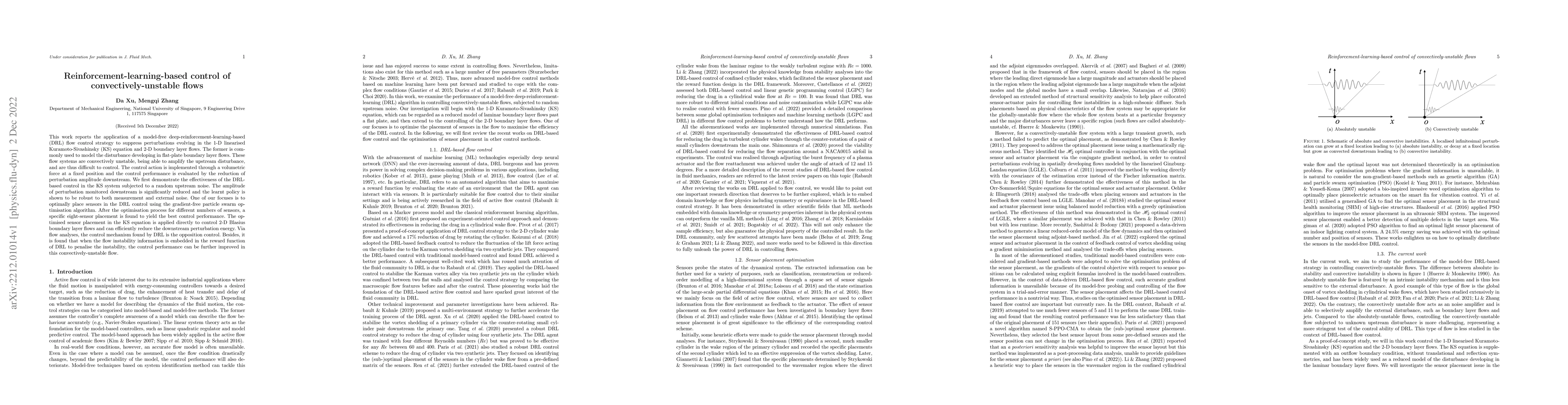 Thumbnail for Reinforcement-learning-based control of convectively-unstable flows
