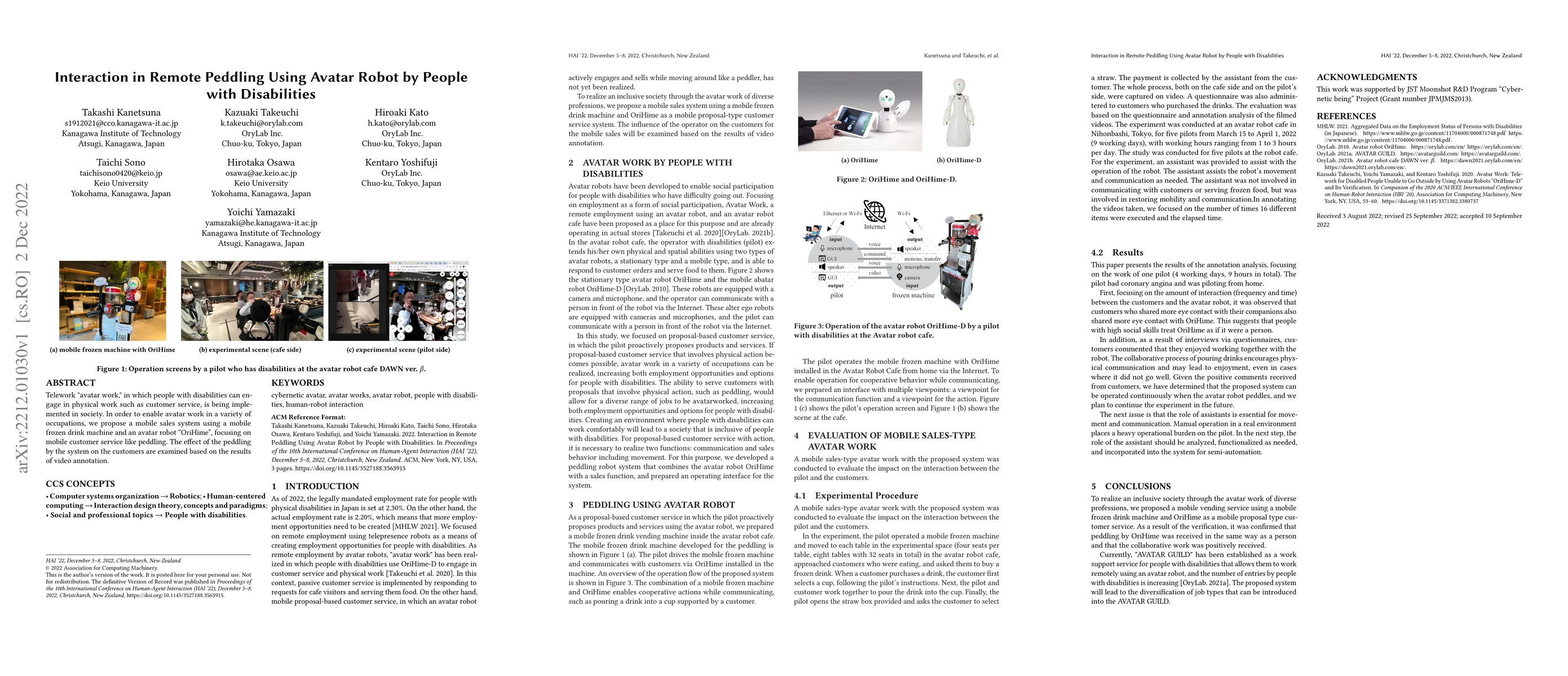 Thumbnail for Interaction in Remote Peddling Using Avatar Robot by People with
  Disabilities