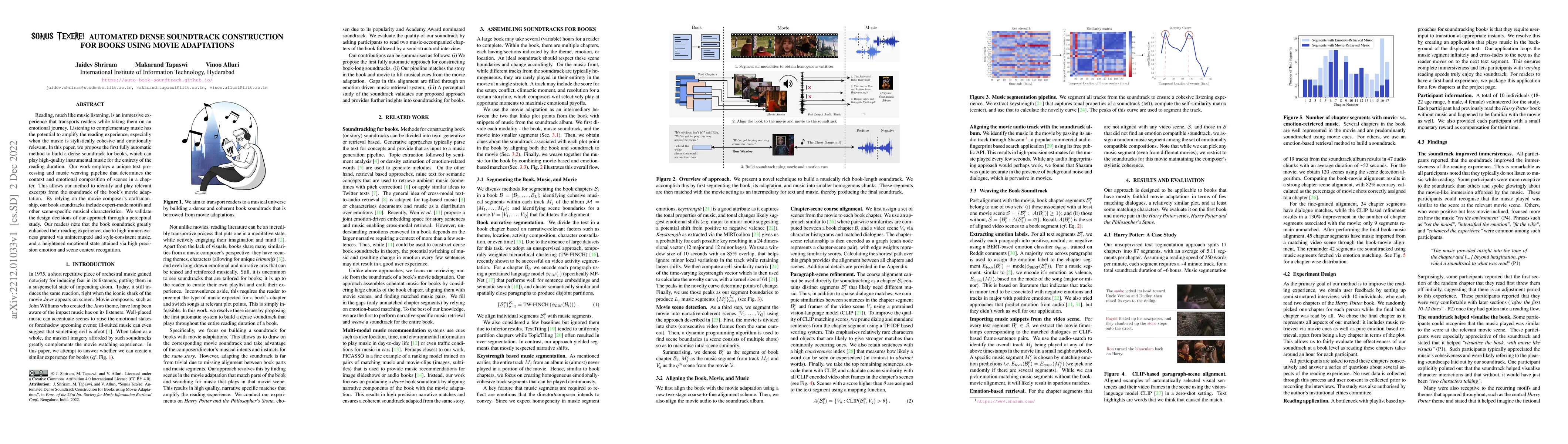 Thumbnail for Sonus Texere! Automated Dense Soundtrack Construction for Books using
  Movie Adaptations