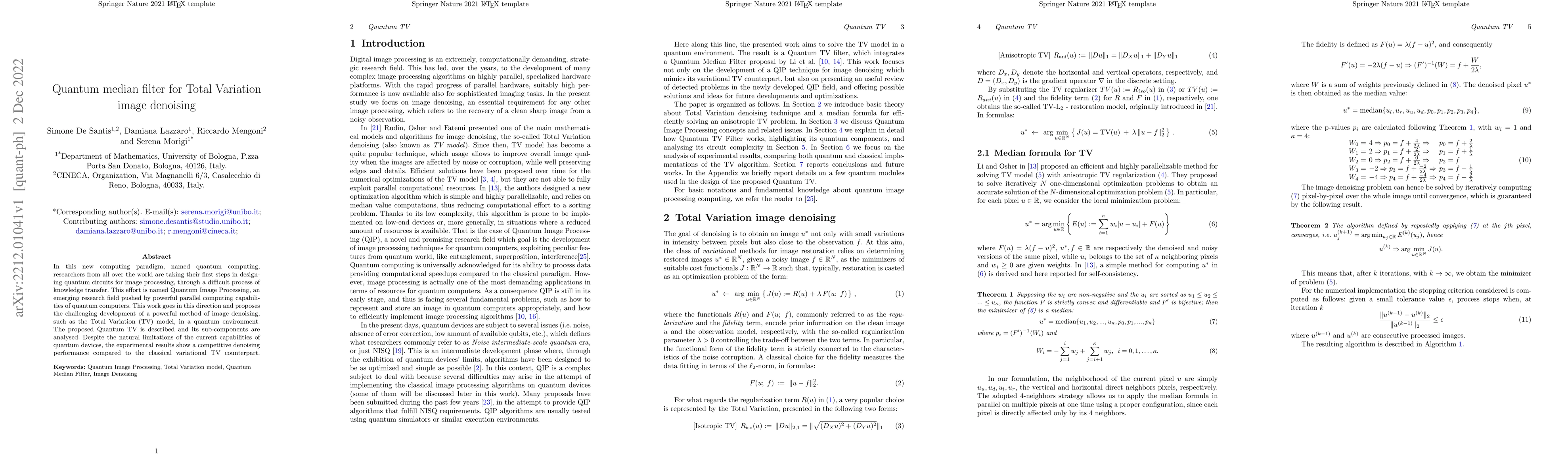 Thumbnail for Quantum median filter for Total Variation image denoising