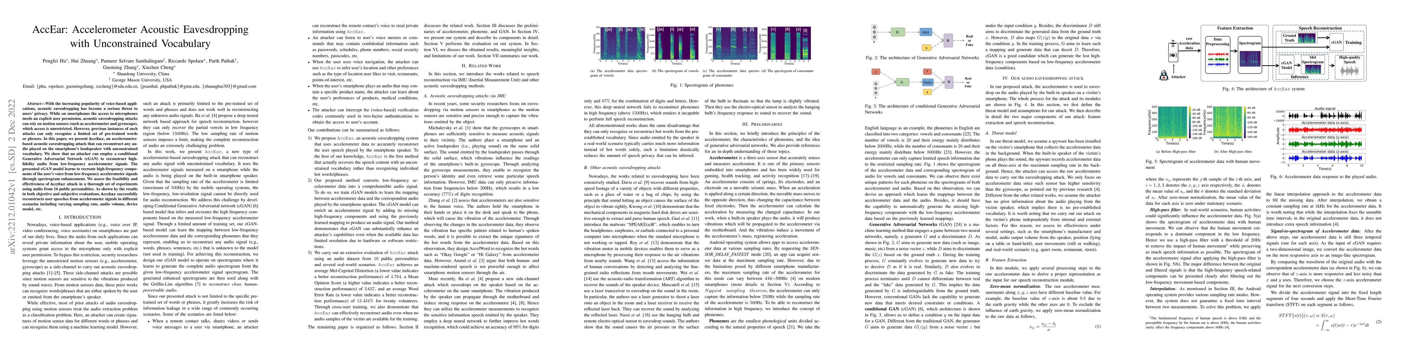 Thumbnail for AccEar: Accelerometer Acoustic Eavesdropping with Unconstrained
  Vocabulary