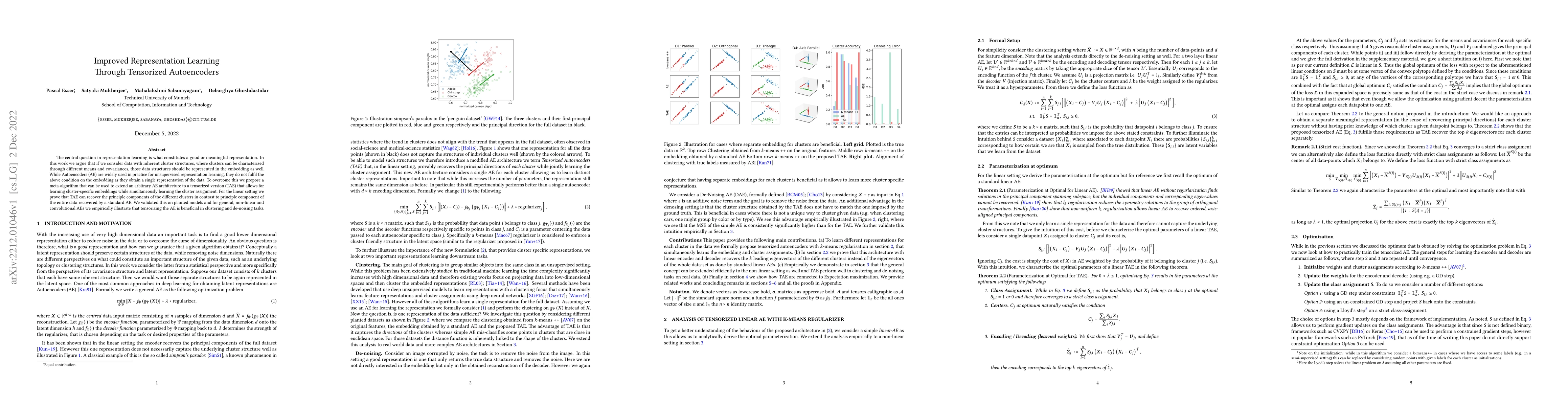 Thumbnail for Improved Representation Learning Through Tensorized Autoencoders