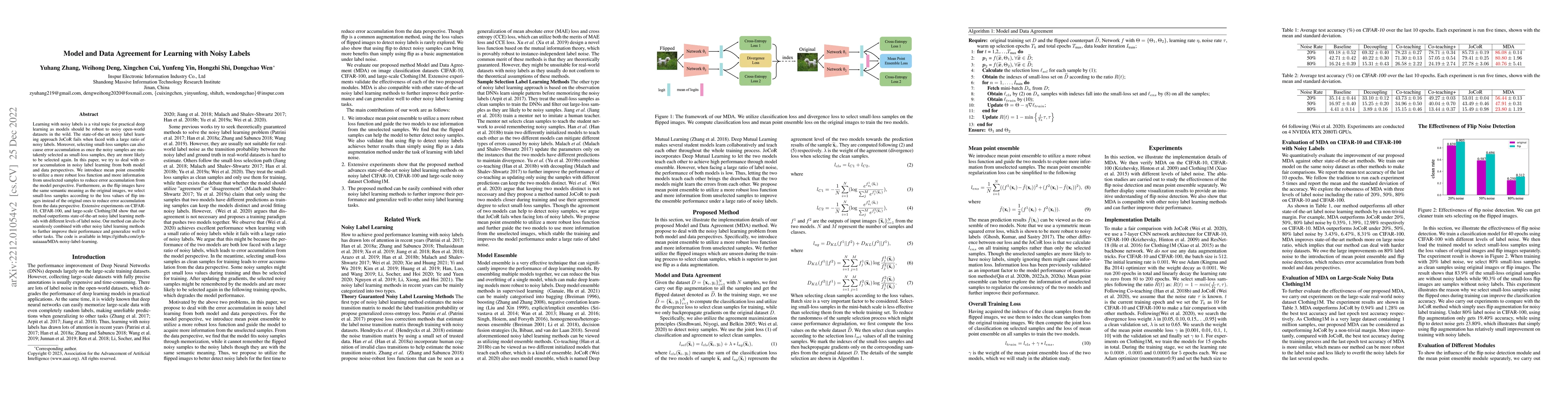 Thumbnail for Model and Data Agreement for Learning with Noisy Labels