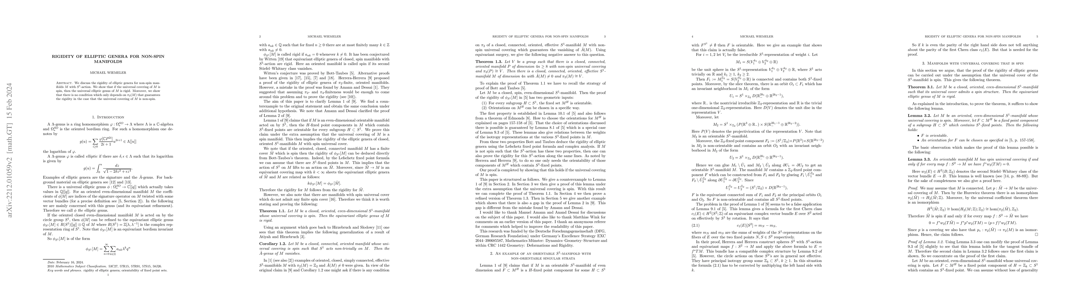Thumbnail for Rigidity of elliptic genera for non-spin manifolds