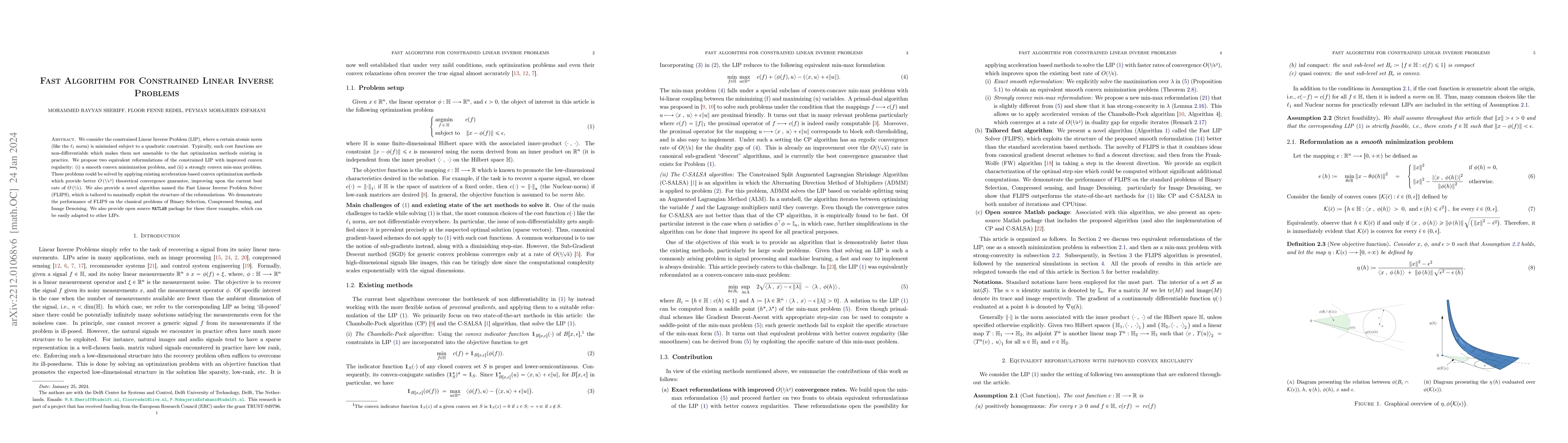 Thumbnail for Fast Algorithm for Constrained Linear Inverse Problems