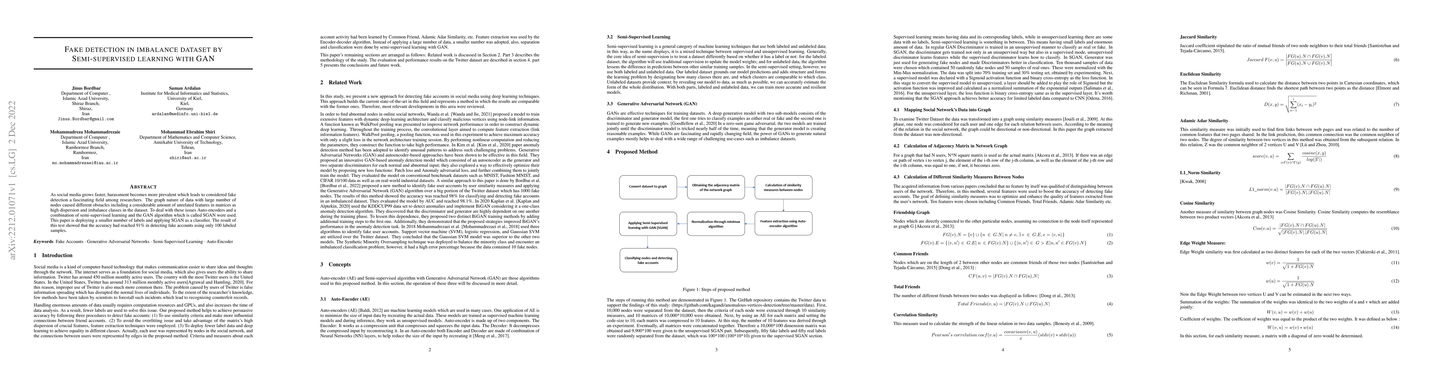 Thumbnail for Fake detection in imbalance dataset by Semi-supervised learning with GAN
