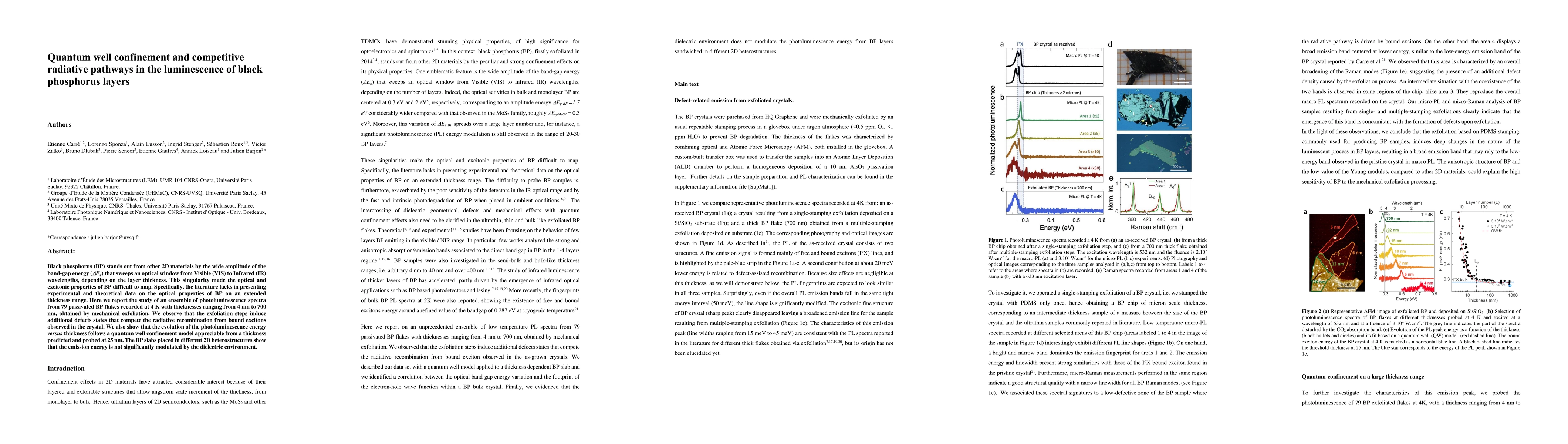 Thumbnail for Quantum well confinement and competitive radiative pathways in the
  luminescence of black phosphorus layers