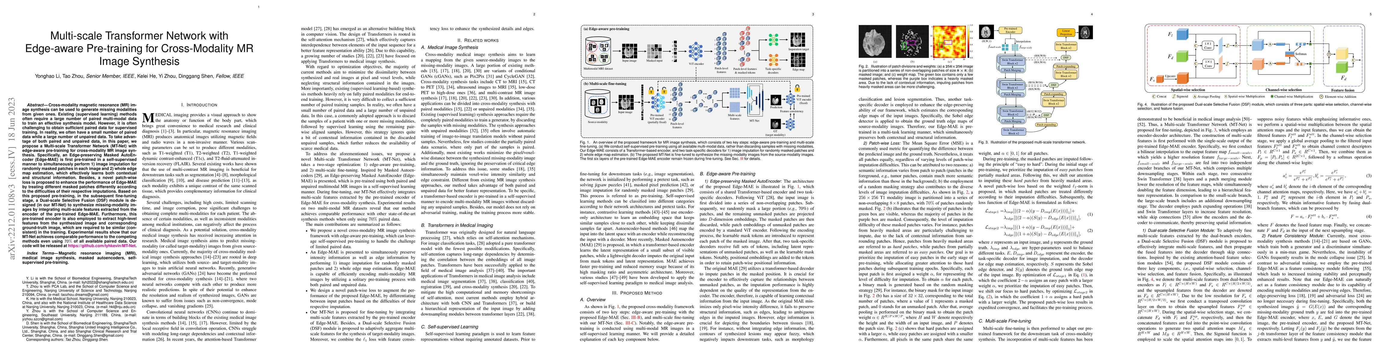 Thumbnail for Multi-scale Transformer Network with Edge-aware Pre-training for
  Cross-Modality MR Image Synthesis