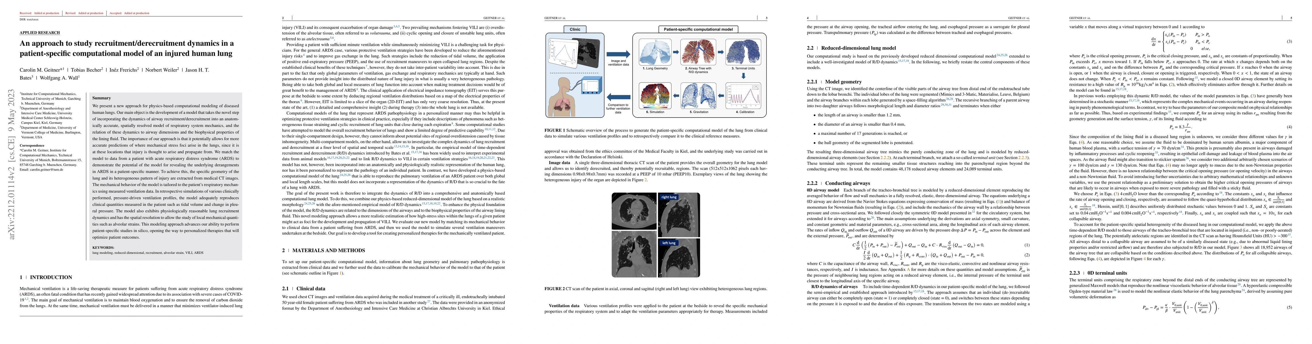 Thumbnail for An approach to study recruitment/derecruitment dynamics in a
  patient-specific computational model of an injured human lung