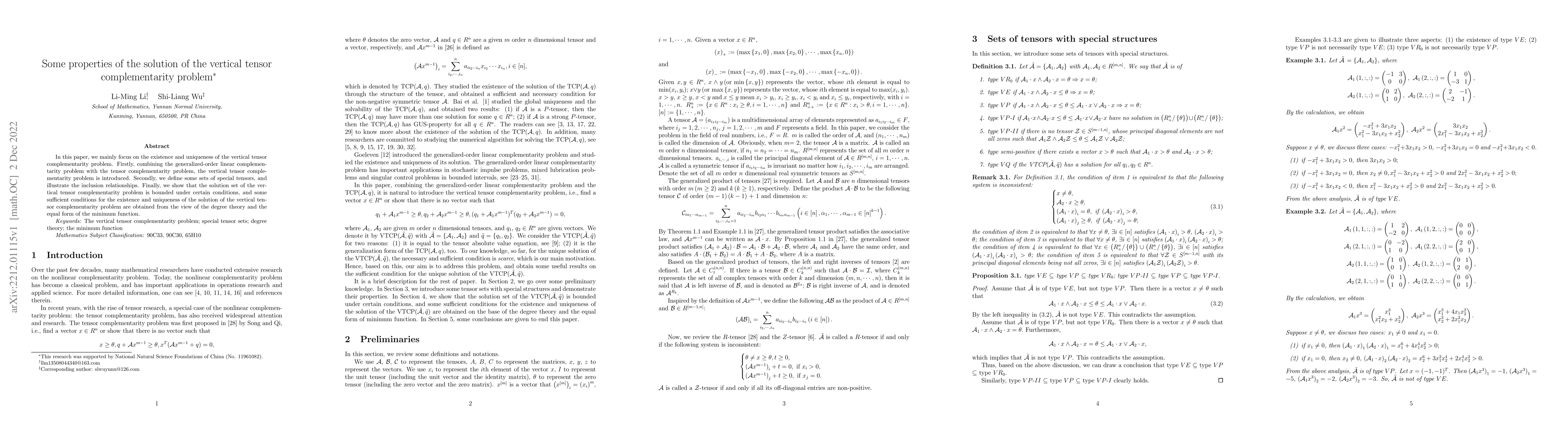 Thumbnail for Some properties of the solution of the vertical tensor complementarity
  problem