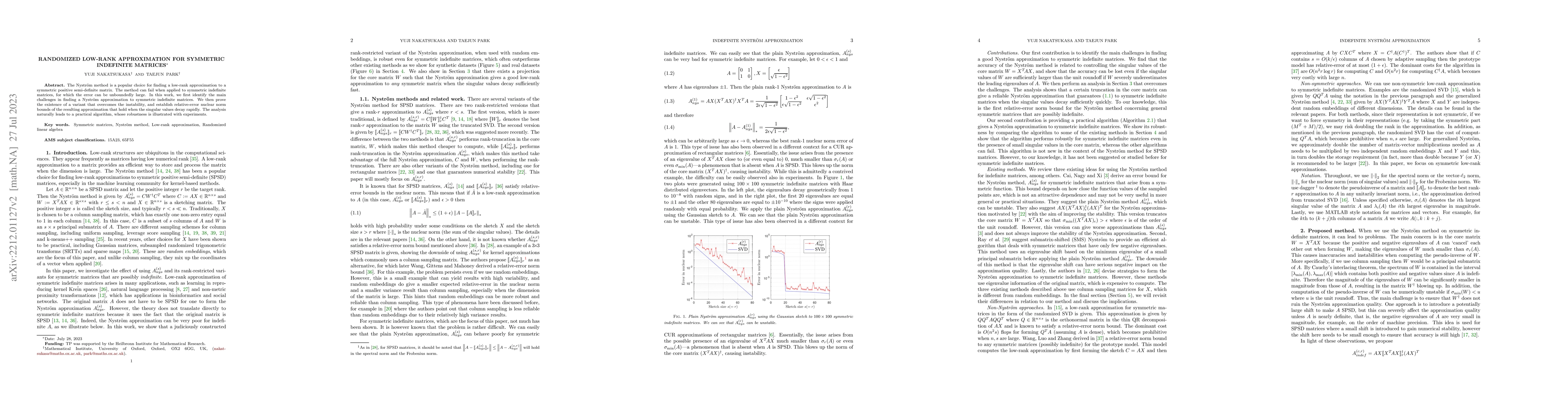 Thumbnail for Randomized low-rank approximation for symmetric indefinite matrices