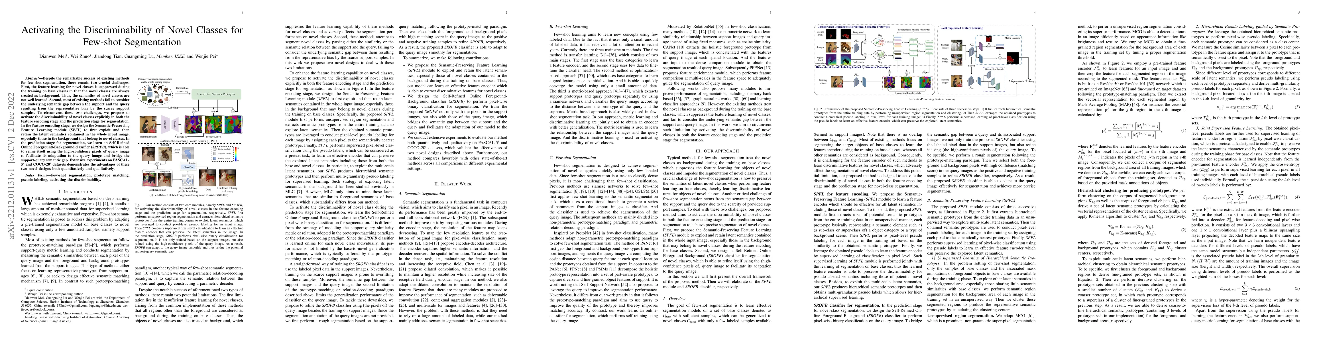 Thumbnail for Activating the Discriminability of Novel Classes for Few-shot
  Segmentation