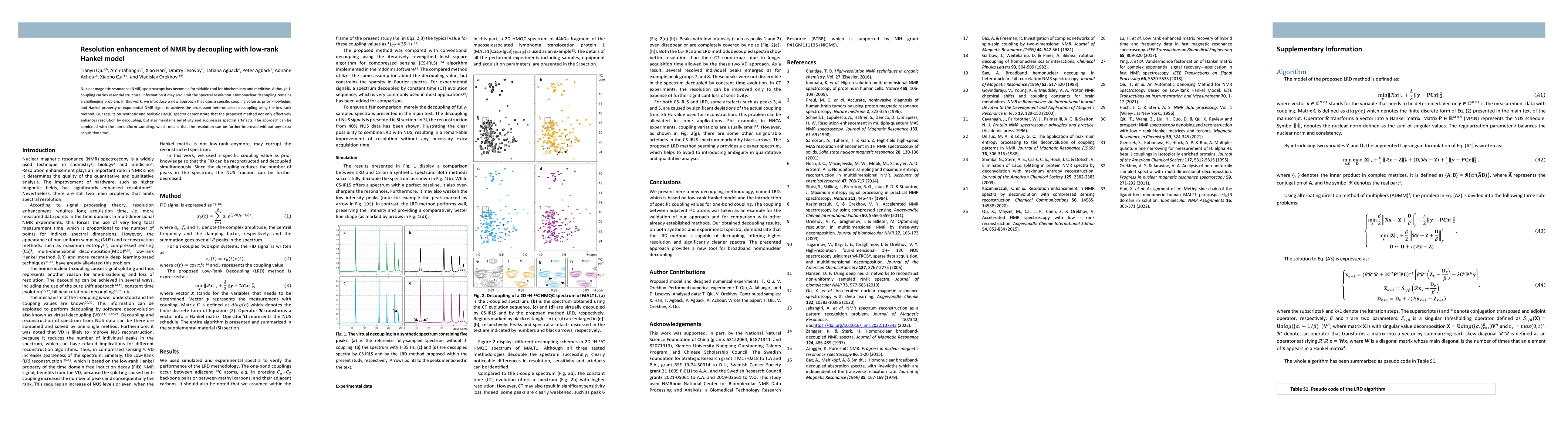 Thumbnail for Resolution enhancement of NMR by decoupling with low-rank Hankel model