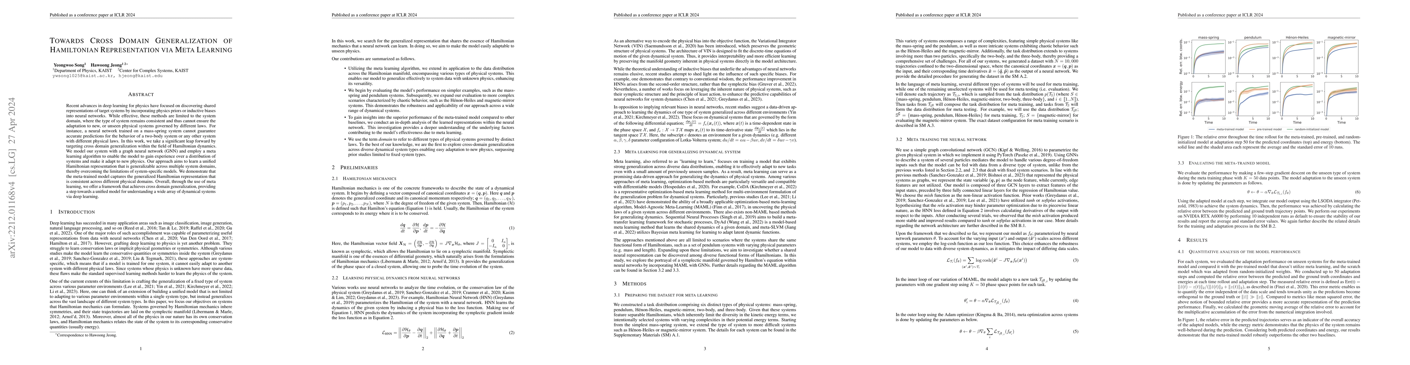Thumbnail for Towards Cross Domain Generalization of Hamiltonian Representation via
  Meta Learning