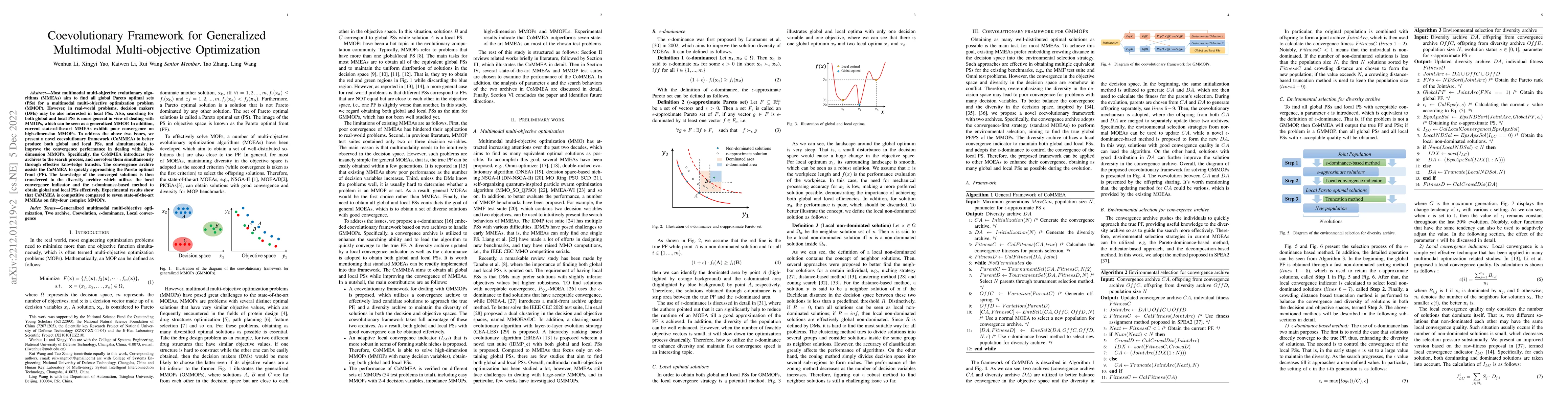Thumbnail for Coevolutionary Framework for Generalized Multimodal Multi-objective
  Optimization