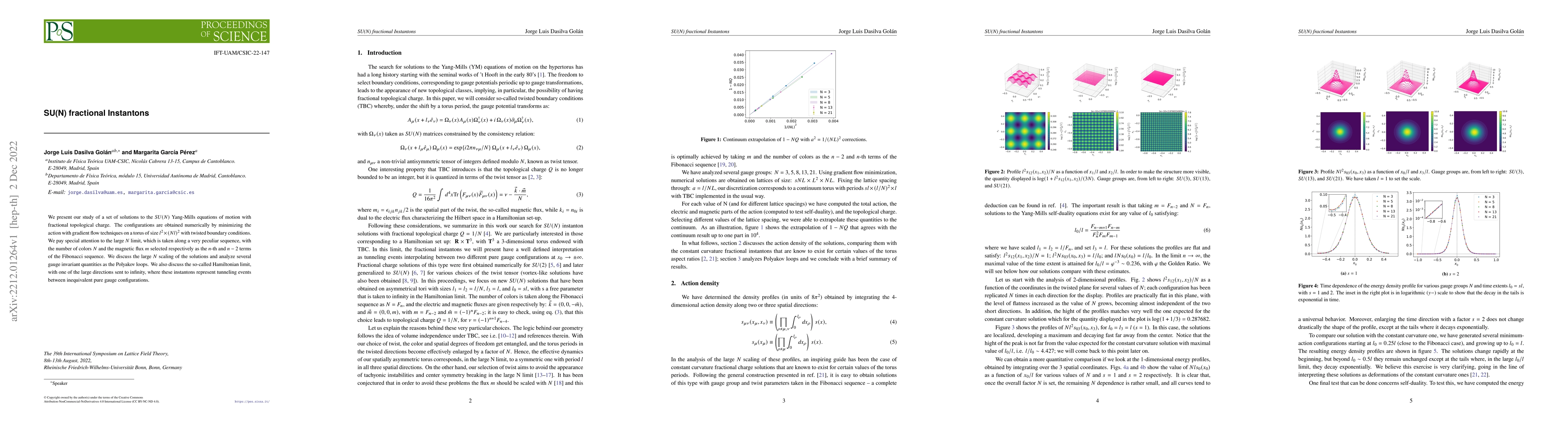 Thumbnail for SU(N) fractional Instantons