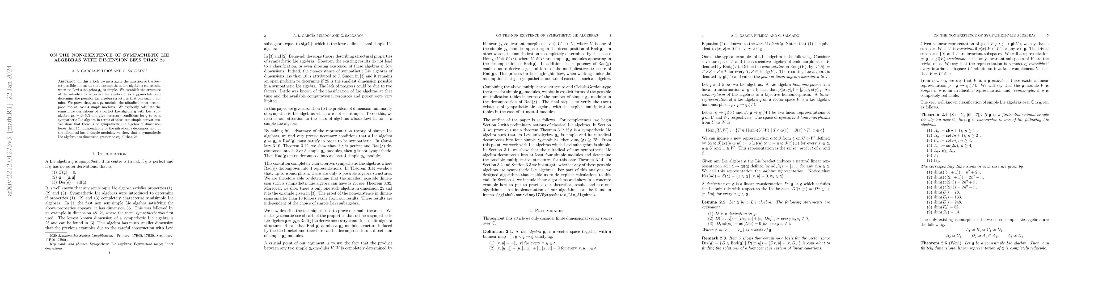 Thumbnail for On the non-existence of sympathetic Lie algebras with dimension less
  than 25