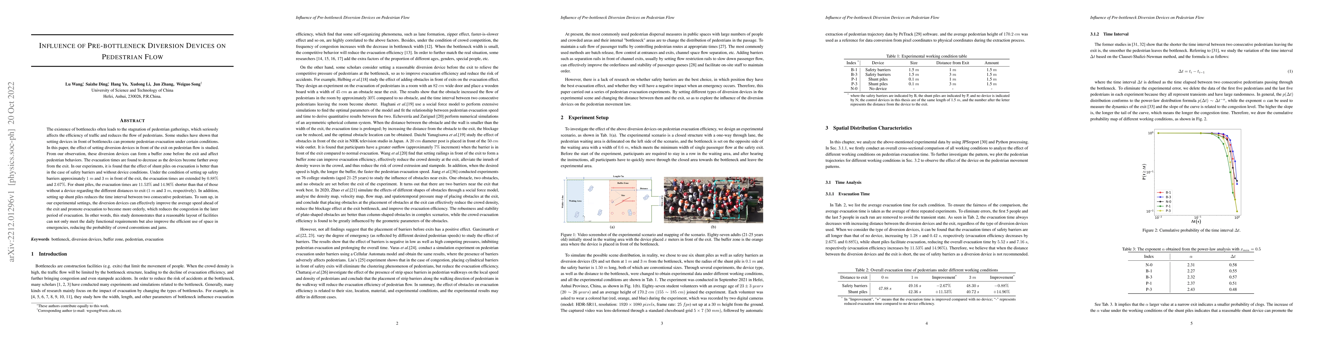 Thumbnail for Influence of Pre-bottleneck Diversion Devices on Pedestrian Flow