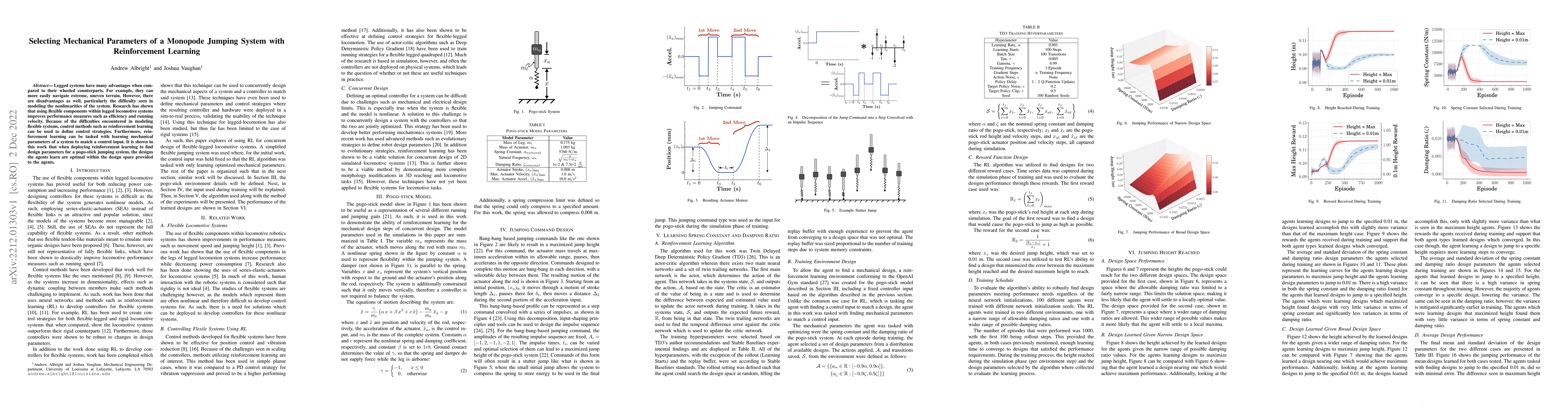 Thumbnail for Selecting Mechanical Parameters of a Monopode Jumping System with
  Reinforcement Learning