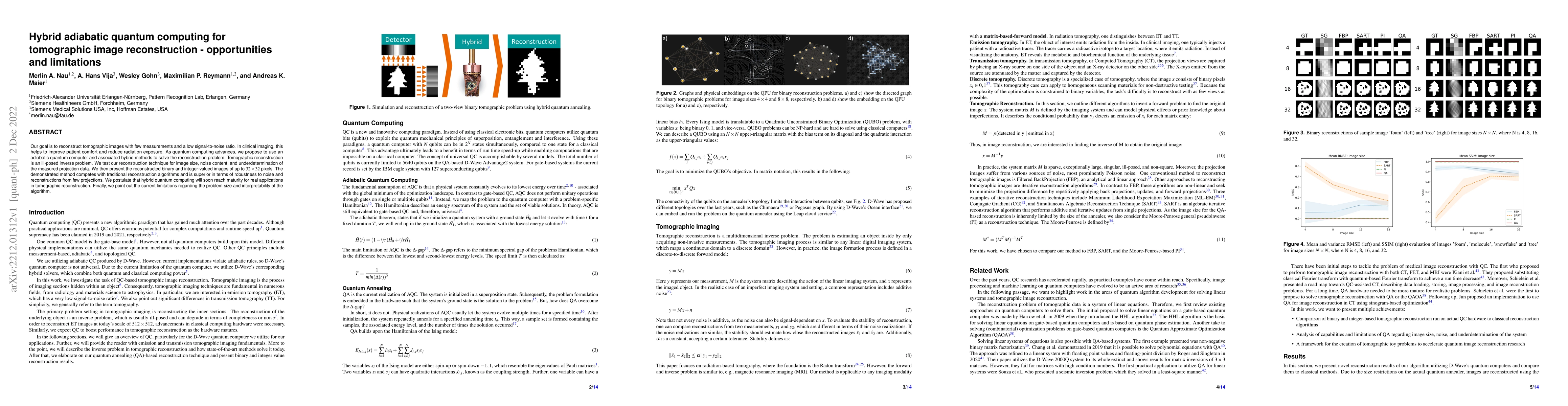 Thumbnail for Hybrid adiabatic quantum computing for tomographic image reconstruction
  -- opportunities and limitations