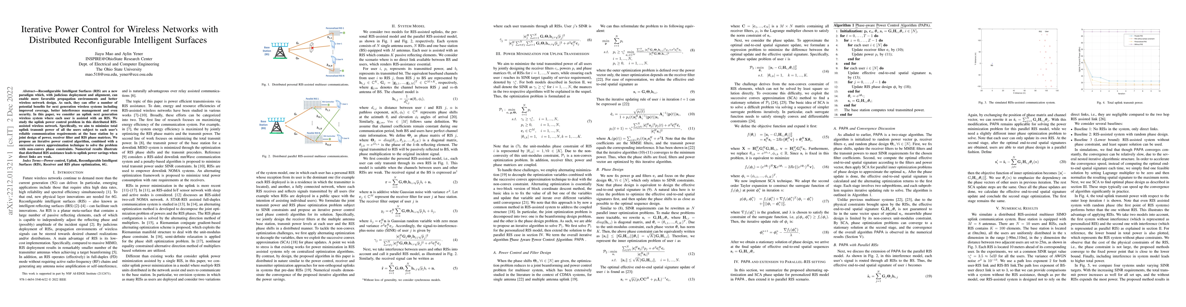 Thumbnail for Iterative Power Control for Wireless Networks with Distributed
  Reconfigurable Intelligent Surfaces