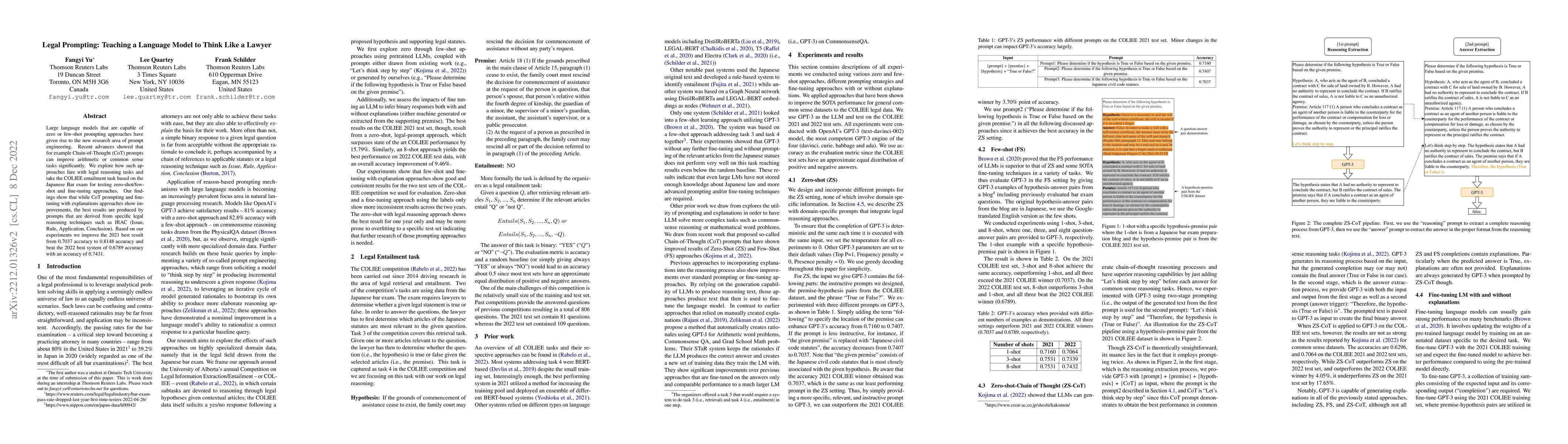 Thumbnail for Legal Prompting: Teaching a Language Model to Think Like a Lawyer
