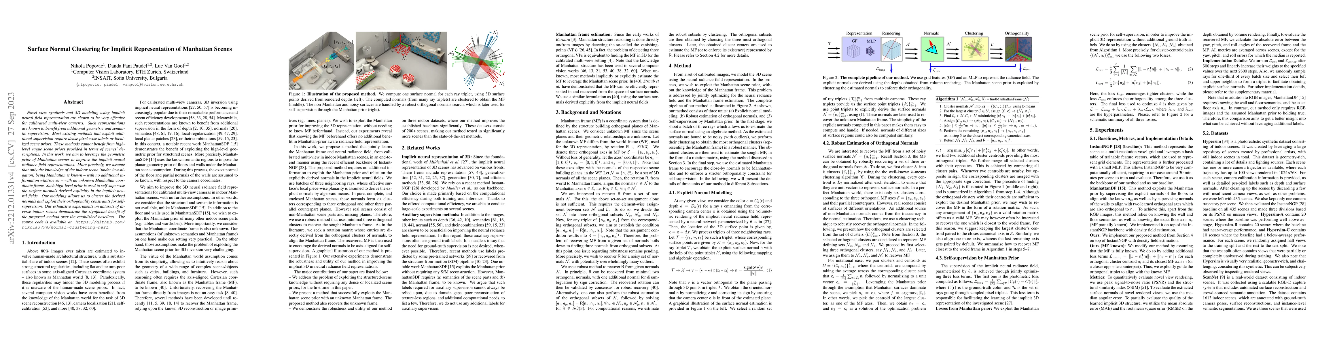 Thumbnail for Surface Normal Clustering for Implicit Representation of Manhattan
  Scenes