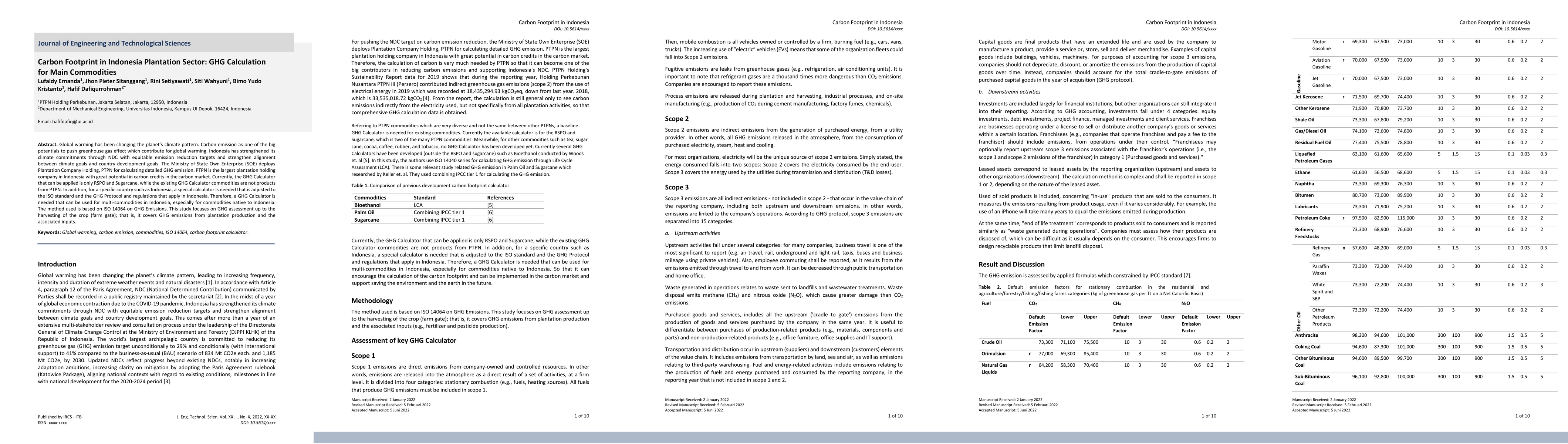 Thumbnail for Carbon Footprint in Indonesia Plantation Sector: GHG Calculation for
  Main Commodities