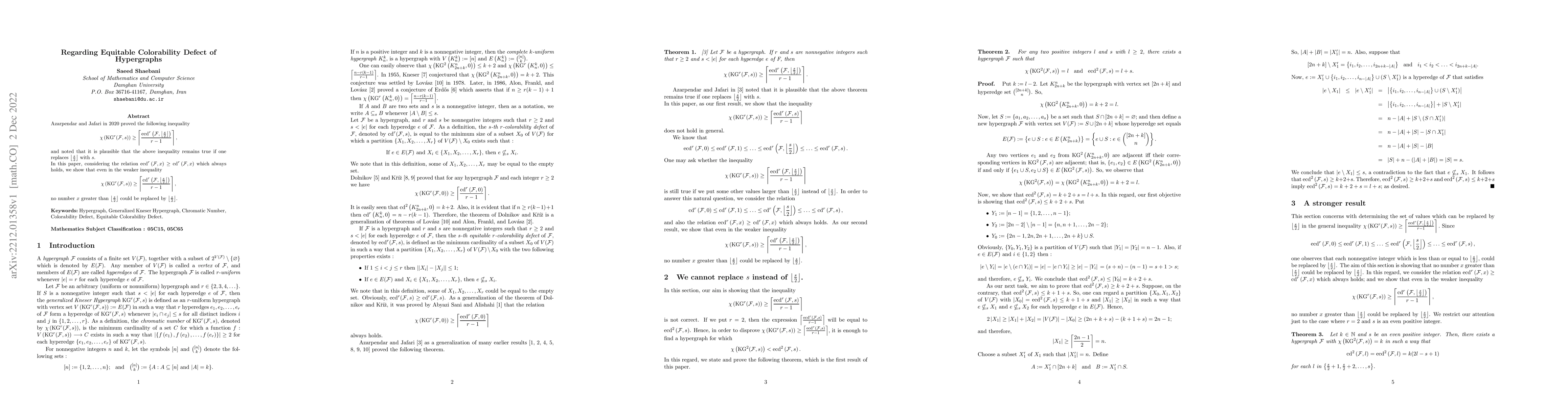 Thumbnail for Regarding Equitable Colorability Defect of Hypergraphs