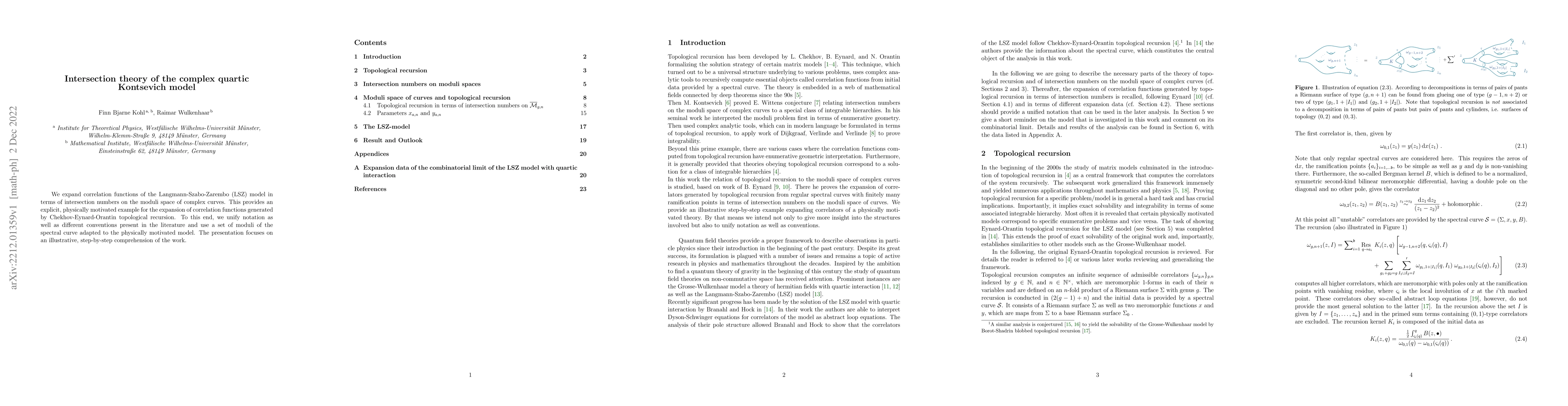 Thumbnail for Intersection theory of the complex quartic Kontsevich model